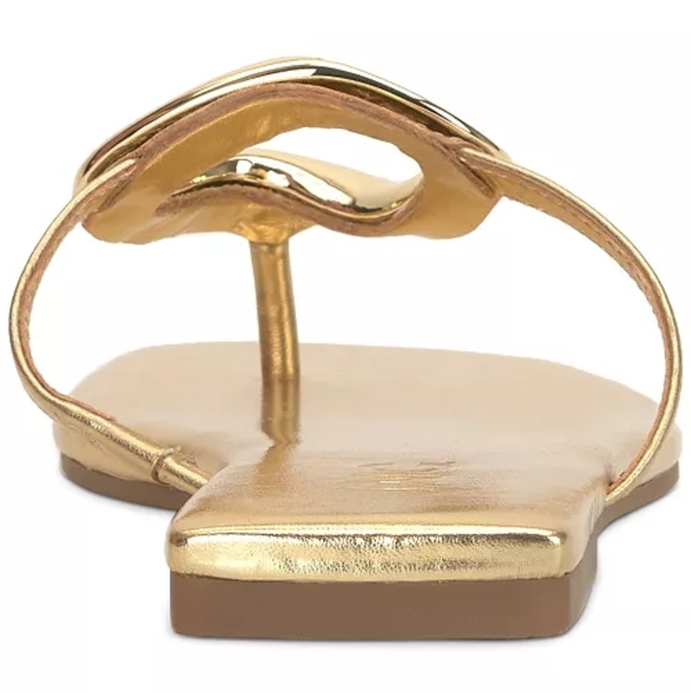 INC International Concepts Women's Yadira Open-Toe Flat Gold Sandals Size 7.5 - Picture 11 of 13